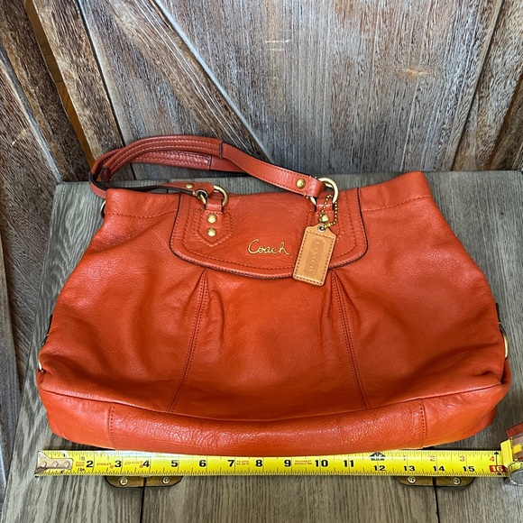Coach F19243 Ashley Burt Orange Tangerine Leather Satchel Shoulder Handbag - Picture 15 of 16